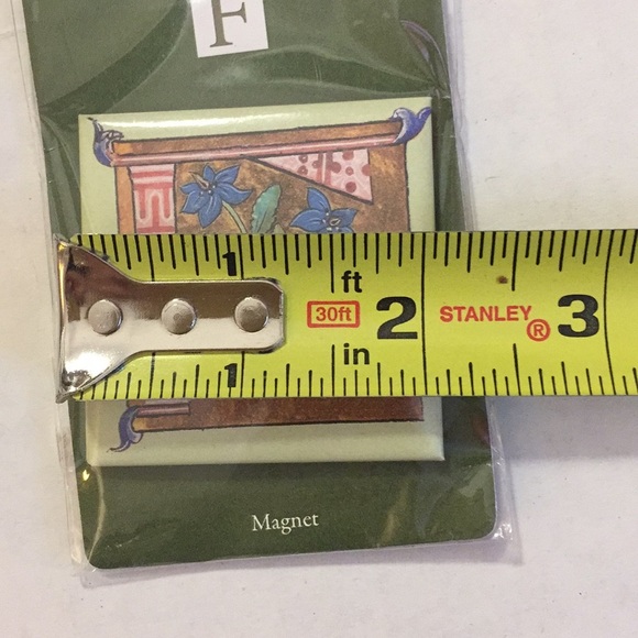 Set of 4 “F” Magnets manuscript letter 2” GETTY MUSEUM Gift Stocking Stuffer NWT - Picture 5 of 7